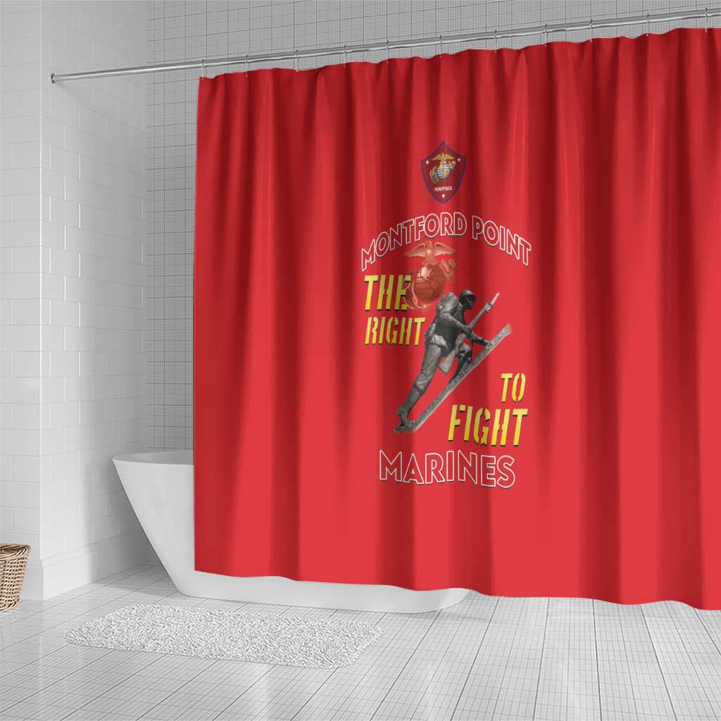 African American Heroes Shower Curtain Montford Point Marines - Red - African Pride