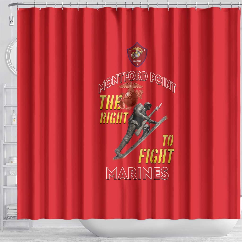 African American Heroes Shower Curtain Montford Point Marines - Red - African Pride
