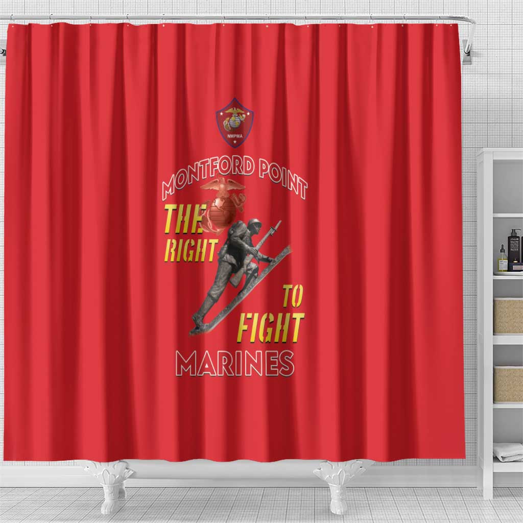 African American Heroes Shower Curtain Montford Point Marines - Red - African Pride