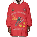 African American Heroes Wearable Blanket Hoodie Montford Point Marines - Red - African Pride