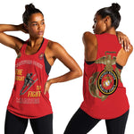 African American Heroes Women Racerback Tank Montford Point Marines - Red - African Pride