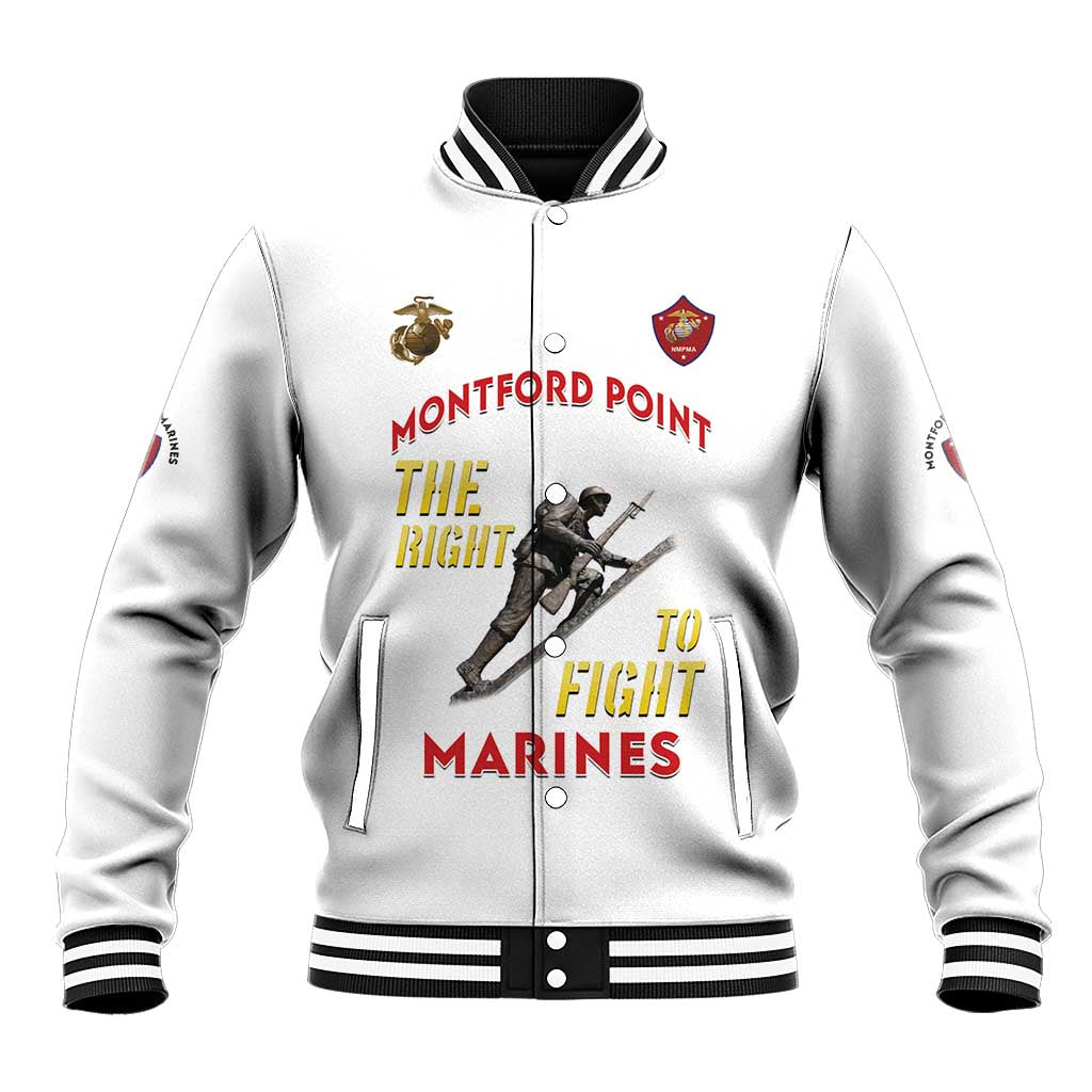 African American Heroes Baseball Jacket Montford Point Marines - White - African Pride