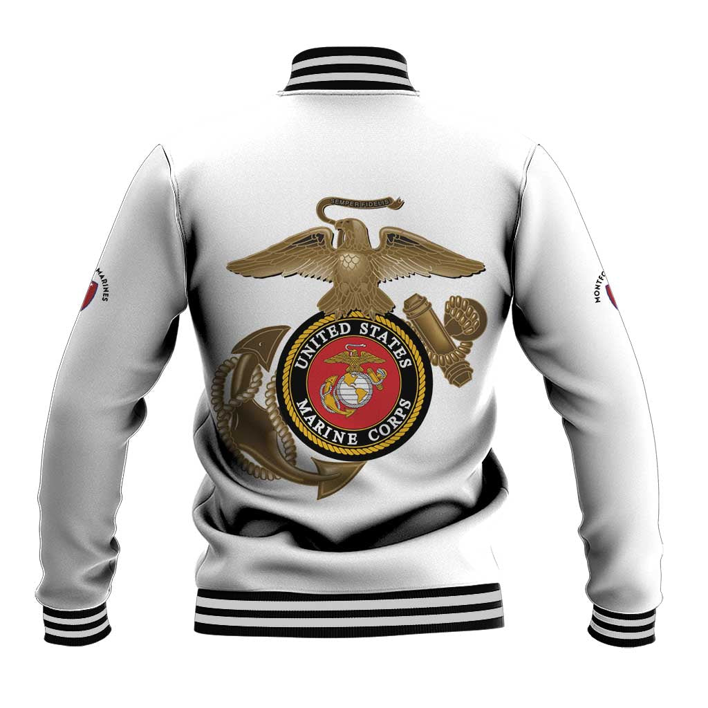 African American Heroes Baseball Jacket Montford Point Marines - White - African Pride