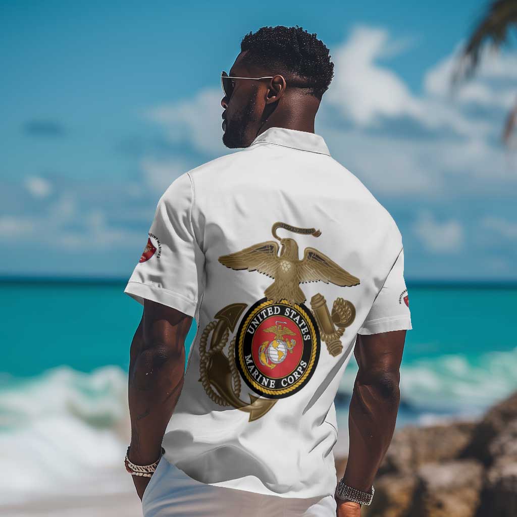 African American Heroes Hawaiian Shirt Montford Point Marines - White - African Pride