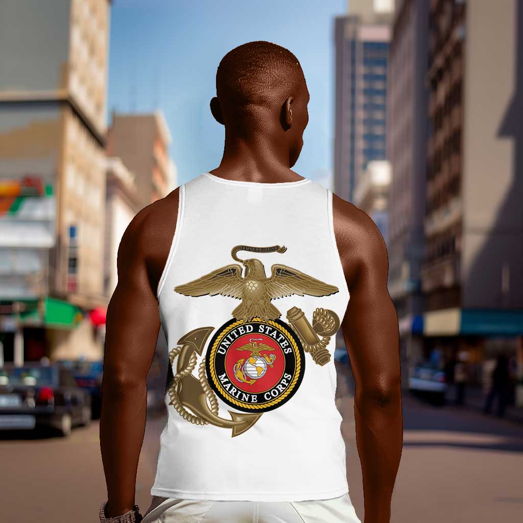 African American Heroes Men Tank Top Montford Point Marines - White - African Pride