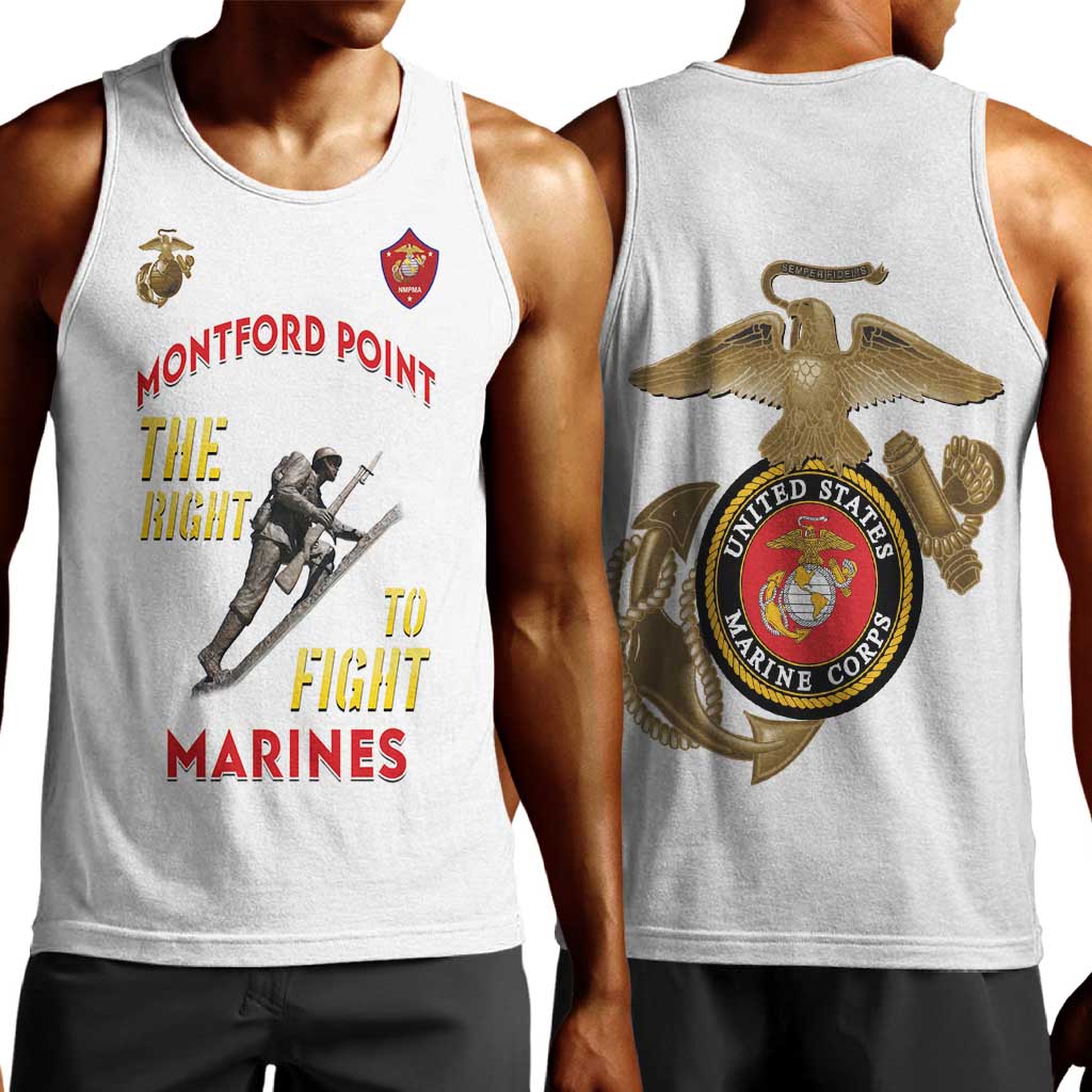 African American Heroes Men Tank Top Montford Point Marines - White - African Pride
