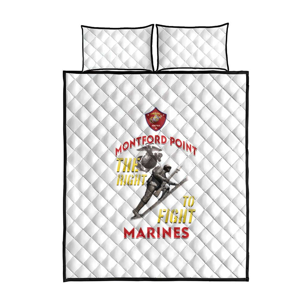 African American Heroes Quilt Bed Set Montford Point Marines - White - African Pride