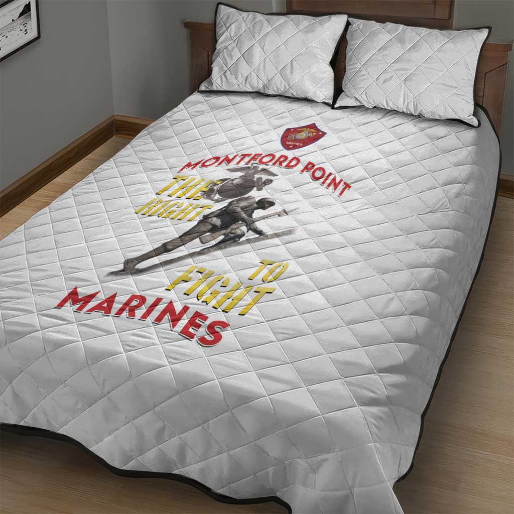African American Heroes Quilt Bed Set Montford Point Marines - White - African Pride