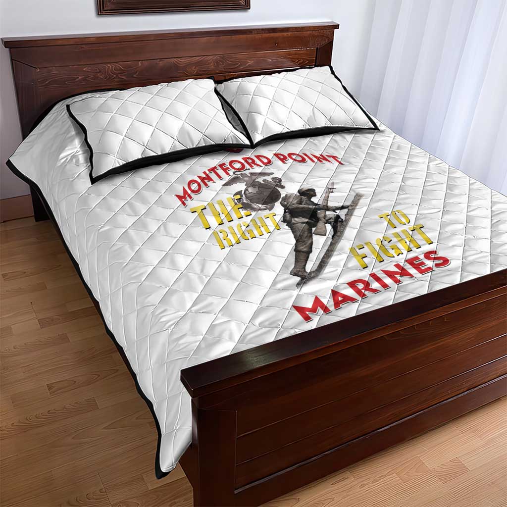African American Heroes Quilt Bed Set Montford Point Marines - White - African Pride