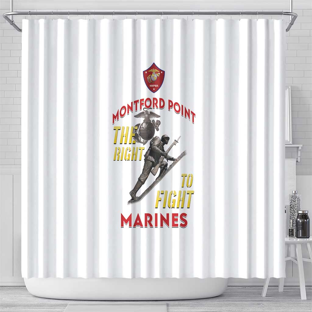 African American Heroes Shower Curtain Montford Point Marines - White - African Pride