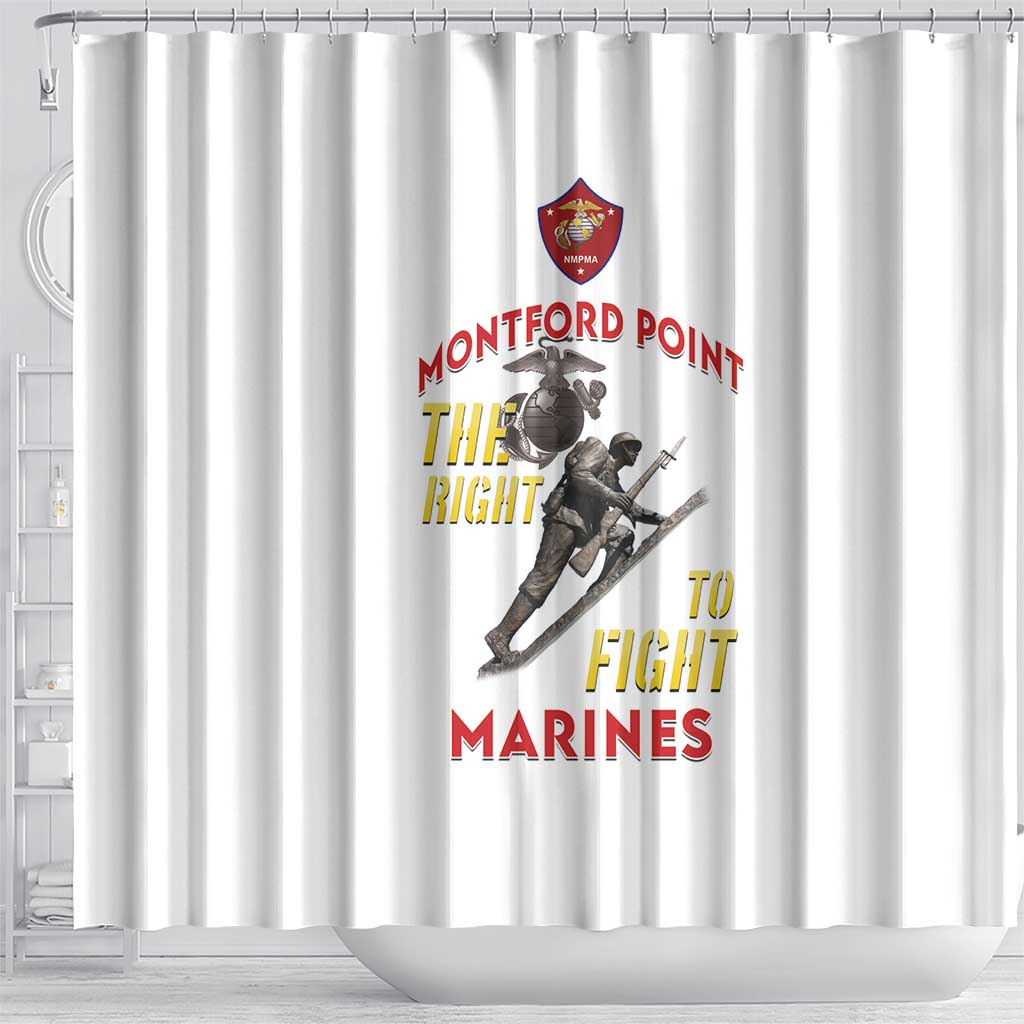 African American Heroes Shower Curtain Montford Point Marines - White - African Pride