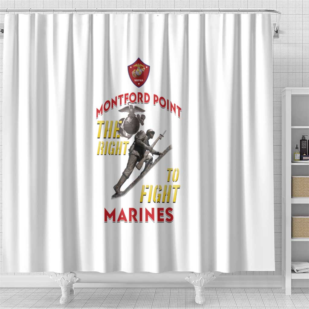 African American Heroes Shower Curtain Montford Point Marines - White - African Pride
