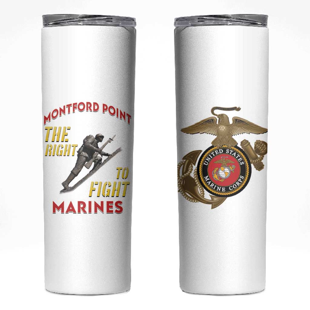 African American Heroes Skinny Tumbler Montford Point Marines - White - African Pride