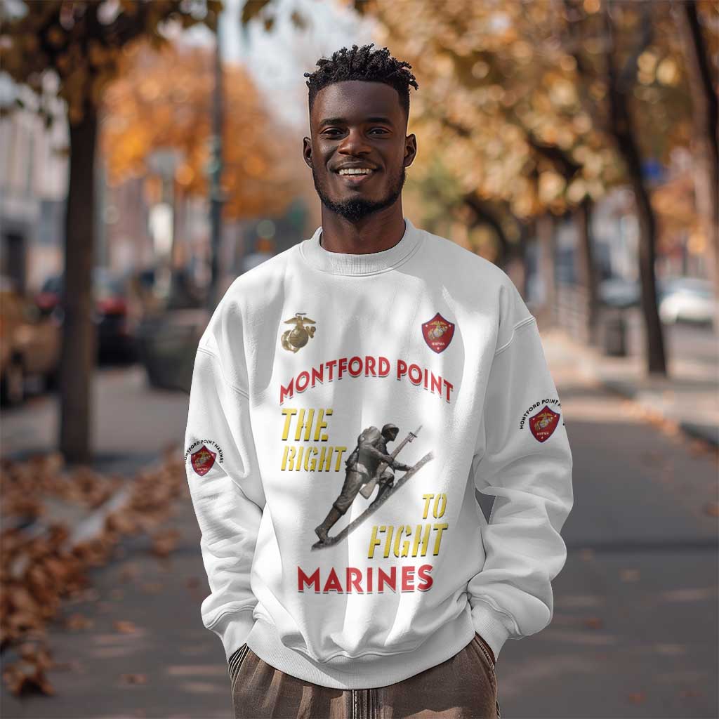 African American Heroes Sweatshirt Montford Point Marines - White - African Pride