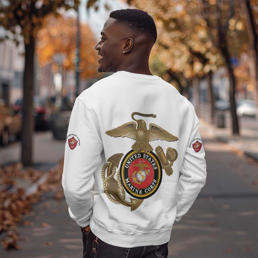 African American Heroes Sweatshirt Montford Point Marines - White - African Pride