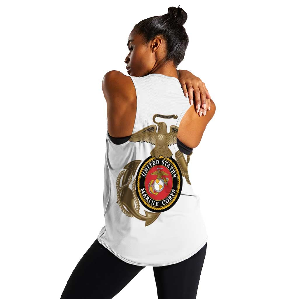 African American Heroes Women Racerback Tank Montford Point Marines - White - African Pride
