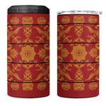 Basotho Blanket 4 in 1 Can Cooler Tumbler Lesotho Seanamarena Kharetsa Royal Red - African Pride