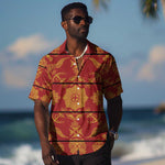 Basotho Blanket Hawaiian Shirt Lesotho Seanamarena Kharetsa Royal Red - African Pride
