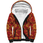 Basotho Blanket Sherpa Hoodie Lesotho Seanamarena Kharetsa Royal Red - African Pride