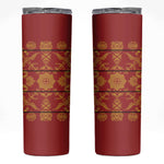 Basotho Blanket Skinny Tumbler Lesotho Seanamarena Kharetsa Royal Red - African Pride