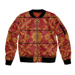 Basotho Blanket Sleeve Zip Bomber Jacket Lesotho Seanamarena Kharetsa Royal Red - African Pride