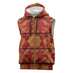 Basotho Blanket Sleeveless Zip Hoodie Lesotho Seanamarena Kharetsa Royal Red - African Pride