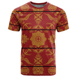 Basotho Blanket T shirt Lesotho Seanamarena Kharetsa Royal Red - African Pride