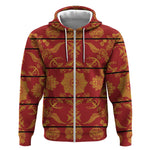 Basotho Blanket Zip Hoodie Lesotho Seanamarena Kharetsa Royal Red - African Pride