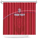 Custom Liberia Shower Curtain Football Lion Mascot - Red