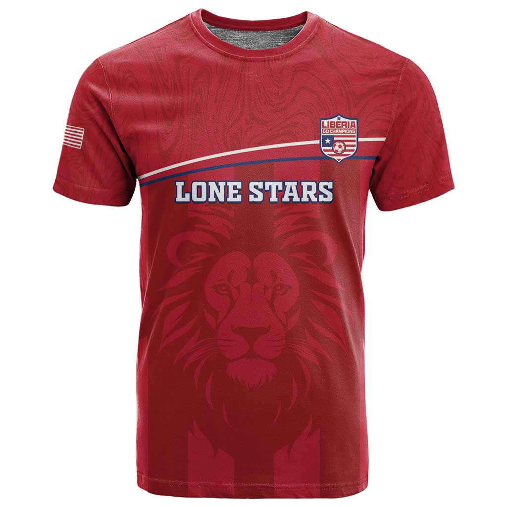 Custom Liberia T shirt Football Lion Mascot - Red