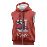 51 USMC Legacy Sleeveless Zip Hoodie Proud Montford Point Marines - African Pride