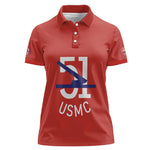 51 USMC Legacy Women Polo Shirt Proud Montford Point Marines - African Pride