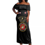 Montford Point Marines Off Shoulder Maxi Dress African American Heroes Black - African Pride