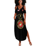 Montford Point Marines Summer Maxi Dress African American Heroes Black - African Pride