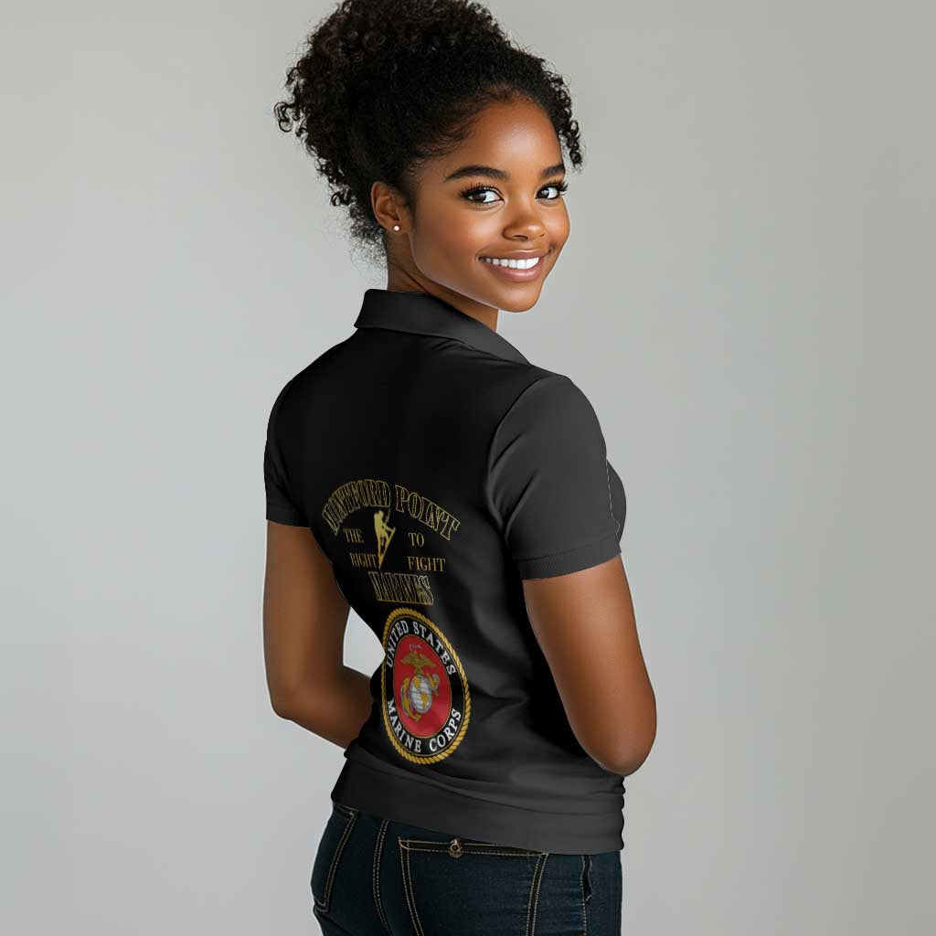 Montford Point Marines Women Polo Shirt African American Heroes Black - African Pride