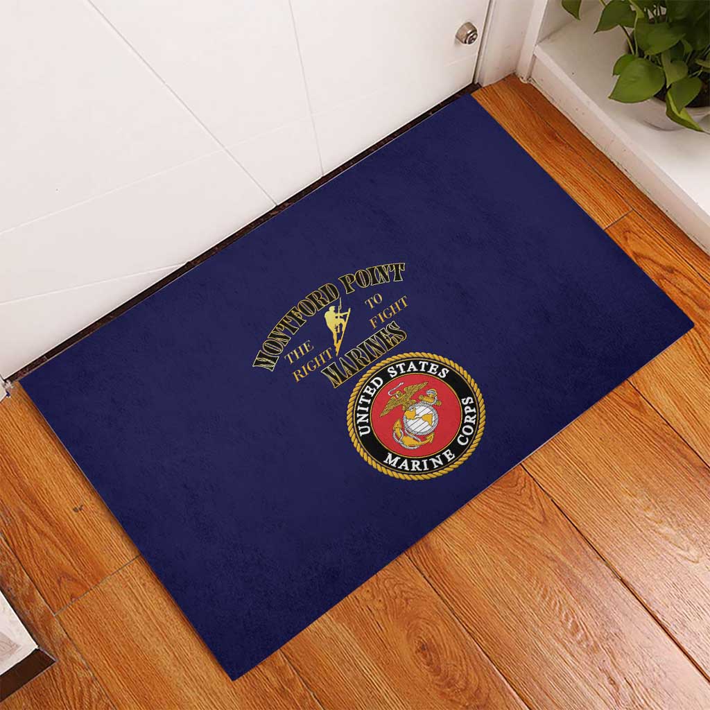 Montford Point Marines Rubber Doormat African American Heroes Navy Blue - African Pride