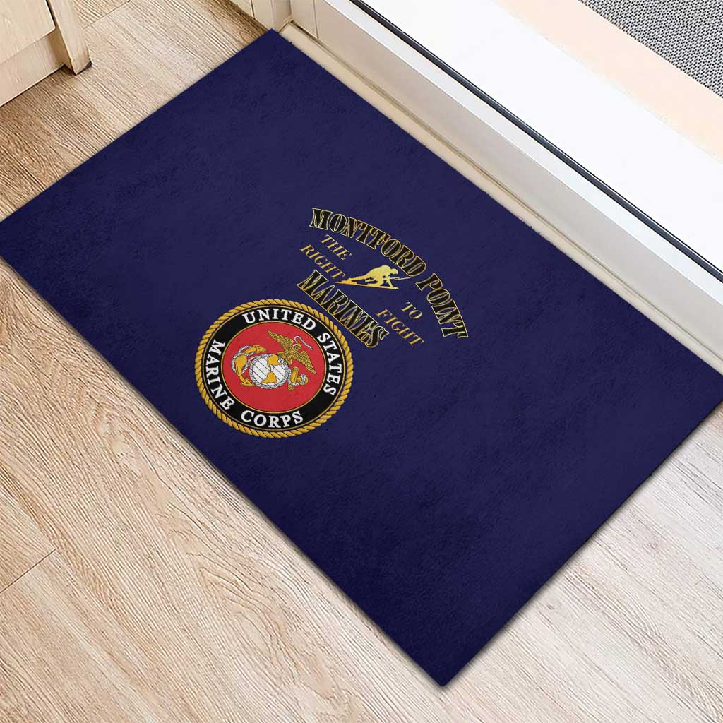 Montford Point Marines Rubber Doormat African American Heroes Navy Blue - African Pride