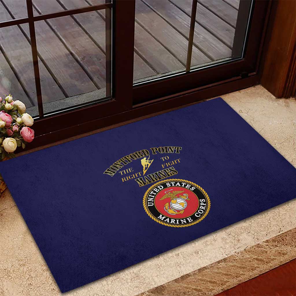 Montford Point Marines Rubber Doormat African American Heroes Navy Blue - African Pride