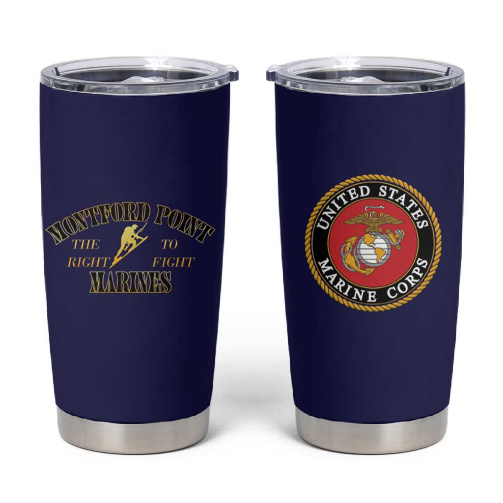 Montford Point Marines Tumbler Cup African American Heroes Navy Blue - African Pride