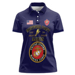Montford Point Marines Women Polo Shirt African American Heroes Navy Blue - African Pride