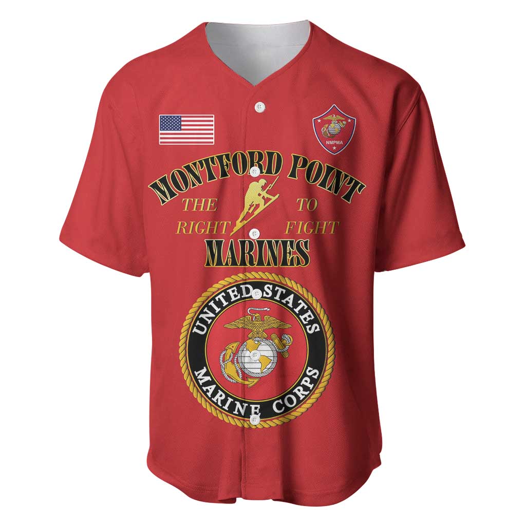 Montford Point Marines Baseball Jersey African American Heroes Red - African Pride