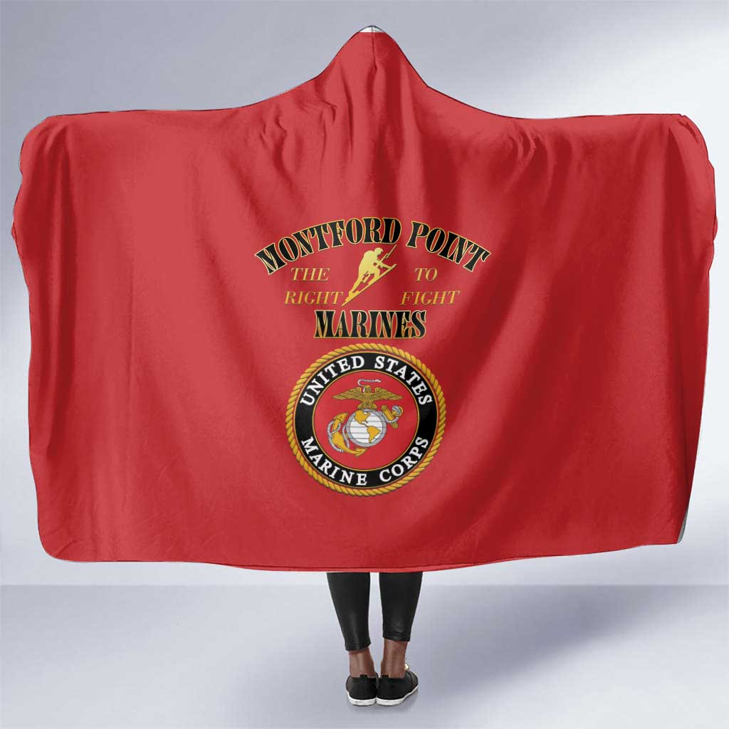 Montford Point Marines Hooded Blanket African American Heroes Red - African Pride