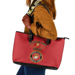 Montford Point Marines Leather Tote Bag African American Heroes Red - African Pride