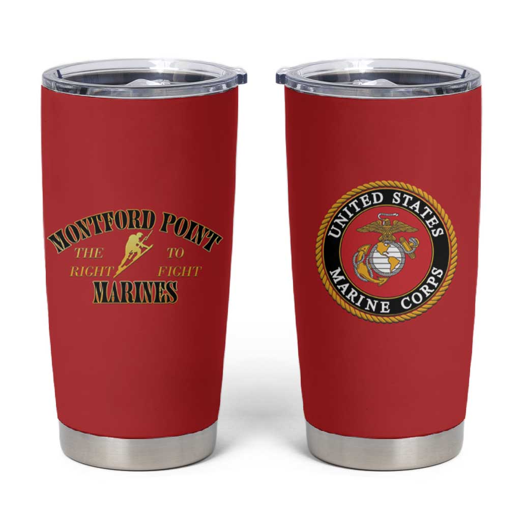 Montford Point Marines Tumbler Cup African American Heroes Red - African Pride