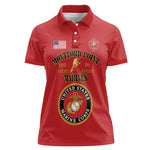 Montford Point Marines Women Polo Shirt African American Heroes Red - African Pride