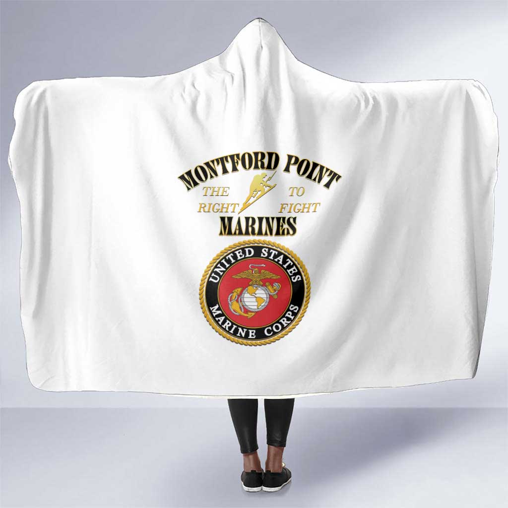 Montford Point Marines Hooded Blanket African American Heroes White - African Pride