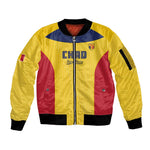 Custom Chad Football Sleeve Zip Bomber Jacket Go Champions