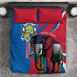 Personalised Central African Republic Elephant Bedding Set Coat Of Arms With Map