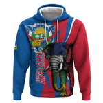 Personalised Central African Republic Elephant Hoodie Coat Of Arms With Map