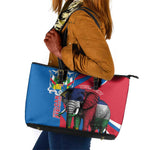 Personalised Central African Republic Elephant Leather Tote Bag Coat Of Arms With Map